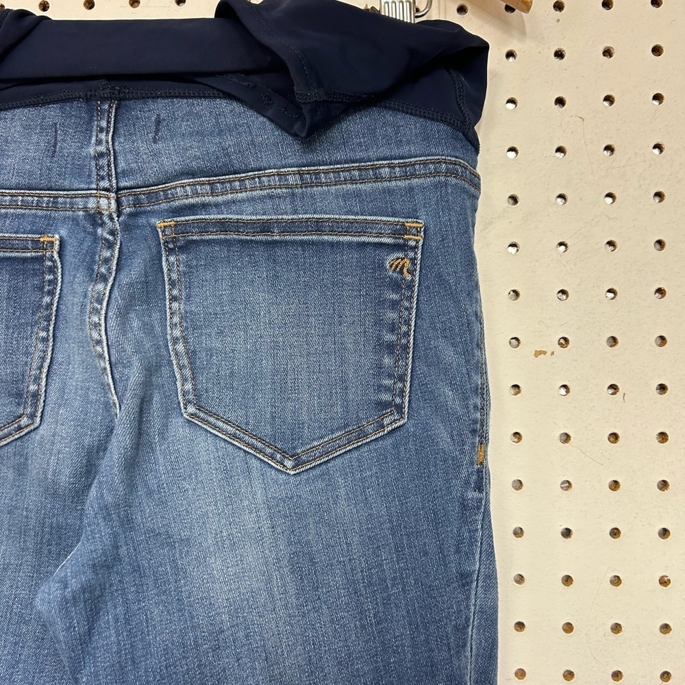 Madewell Maternity Skinny Women's Blue Distressed Jeans - Picture 3 of 6